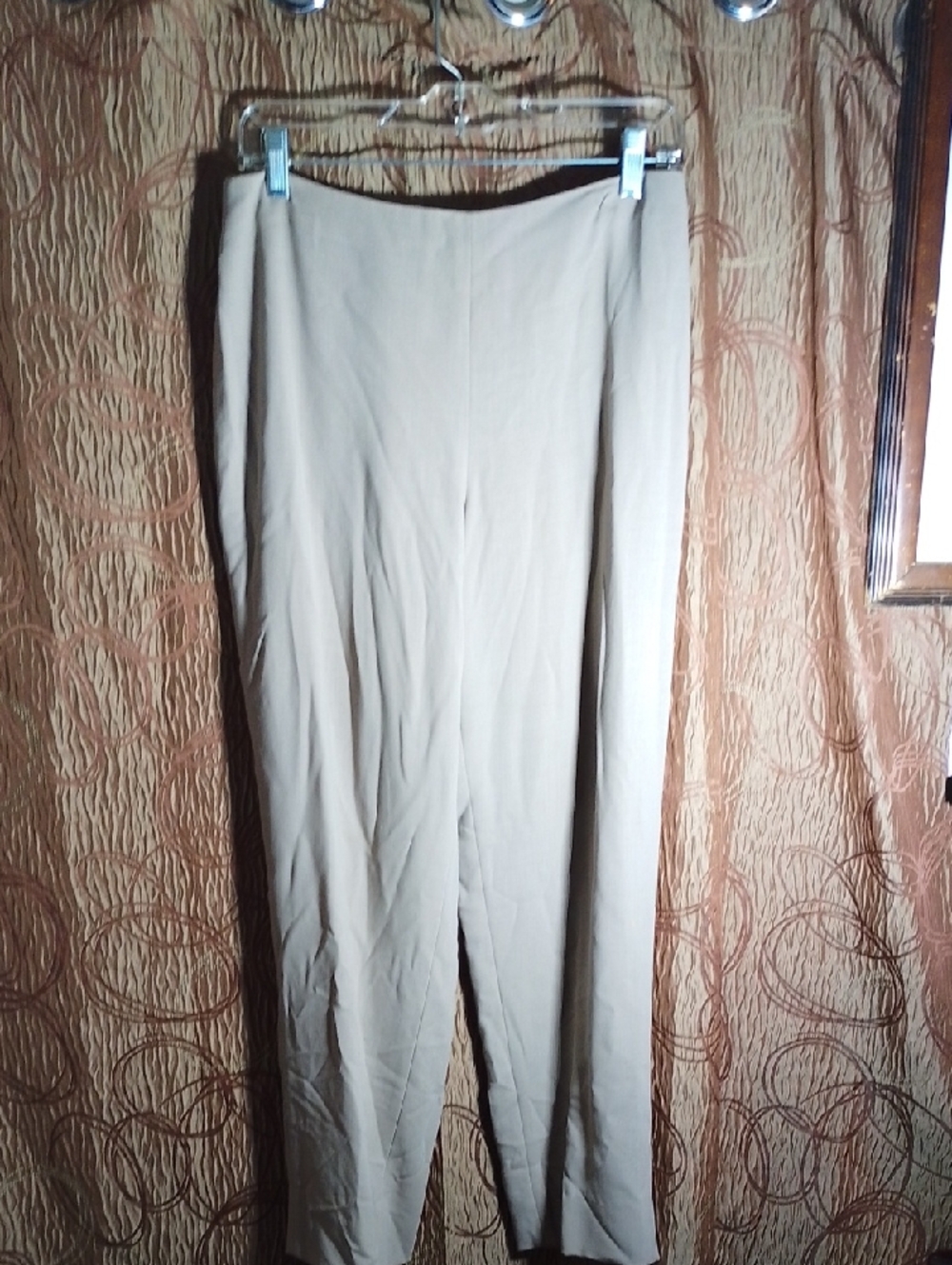 Purple Label Ralph Lauren Women's Beige Straight-Leg Wool Trousers